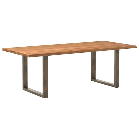Esstisch mit Baumkanten 220x100x74 cm Massivholz Eiche Rechteck