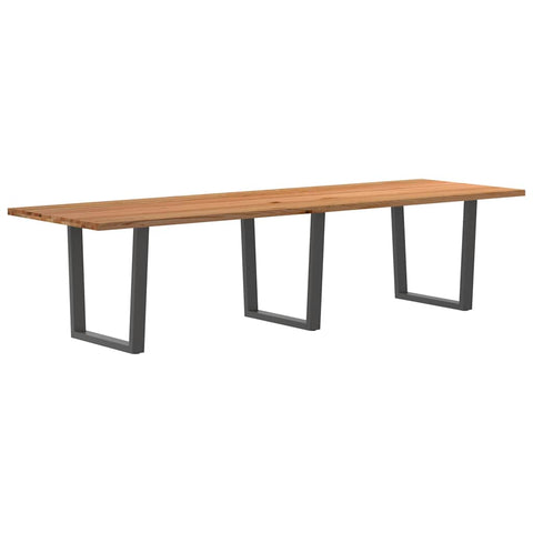 Esstisch mit Baumkanten 320x100x74 cm Massivholz Eiche