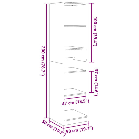 Kleiderschrank Artisan-Eiche 50x50x200 cm Holzwerkstoff