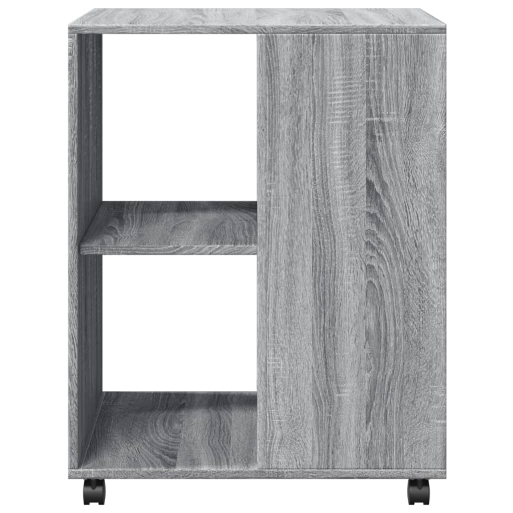 Beistelltisch mit Rollen Grau Sonoma 55x60x78 cm Holzwerkstoff