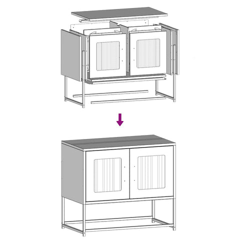 TV-Schrank Rosa 68x39x60,5 cm Kaltgewalzter Stahl