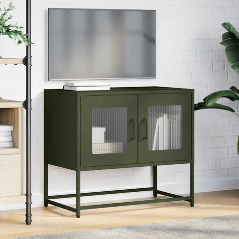 TV-Schrank Olivgrün 68x39x60,5 cm Kaltgewalzter Stahl