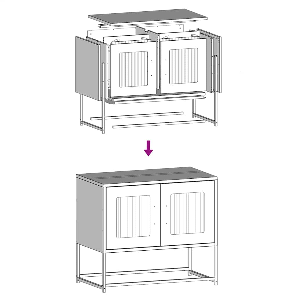 TV-Schrank Olivgrün 68x39x60,5 cm Kaltgewalzter Stahl