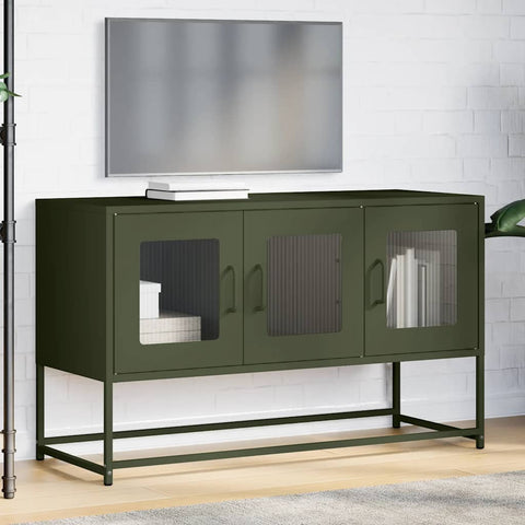 TV-Schrank Olivgrün 100,5x39x60,5 cm Kaltgewalzter Stahl