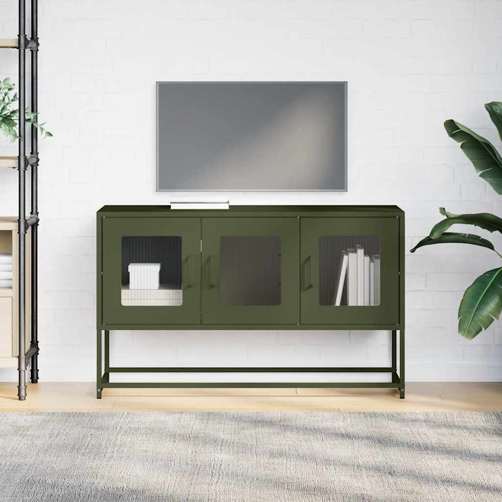 TV-Schrank Olivgrün 100,5x39x60,5 cm Kaltgewalzter Stahl