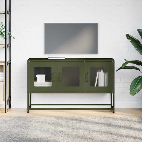 TV-Schrank Olivgrün 100,5x39x60,5 cm Kaltgewalzter Stahl