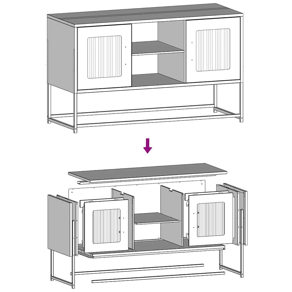 TV-Schrank Schwarz 100,5x39x60,5 cm Stahl