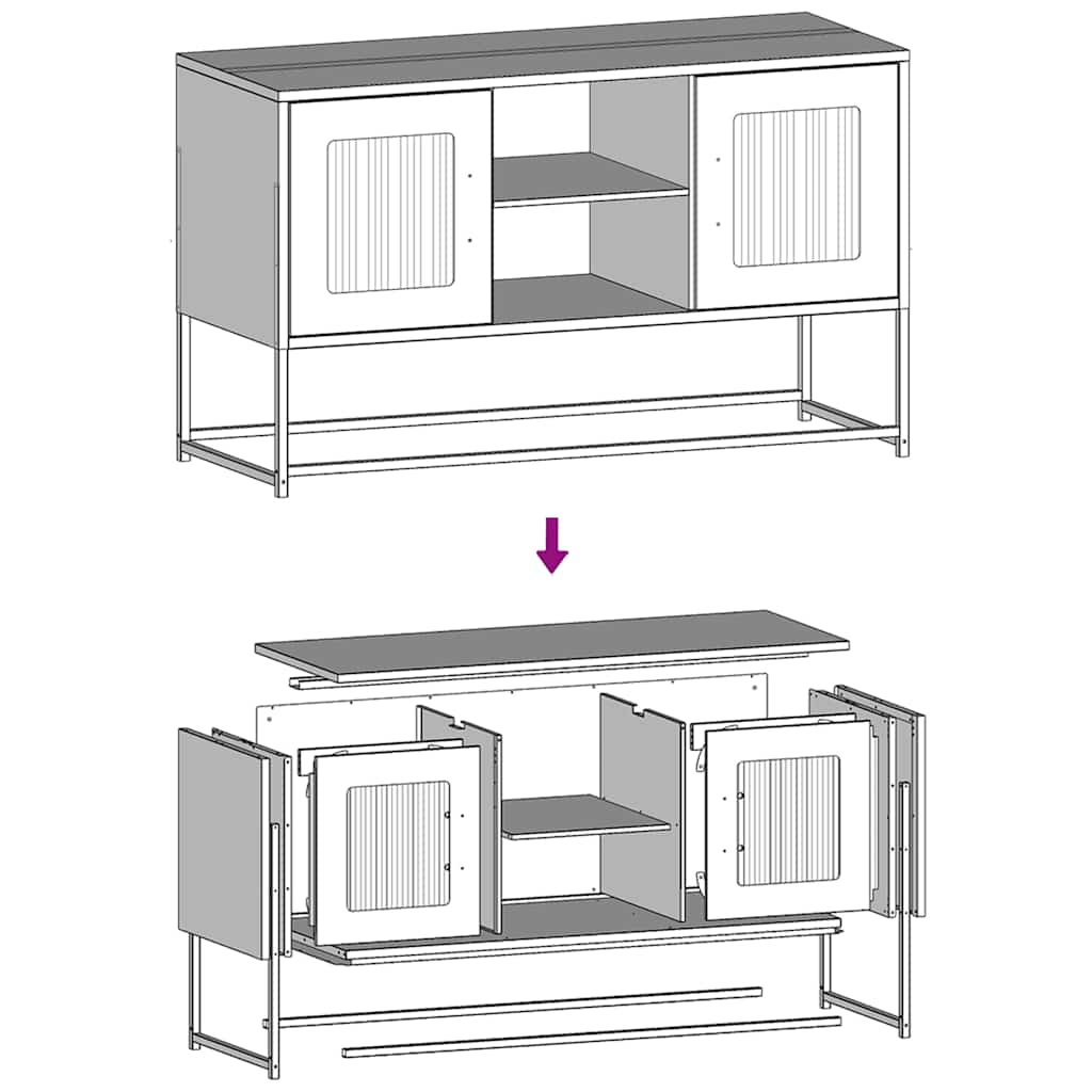 TV-Schrank Senfgelb 100,5x39x60,5 cm Stahl