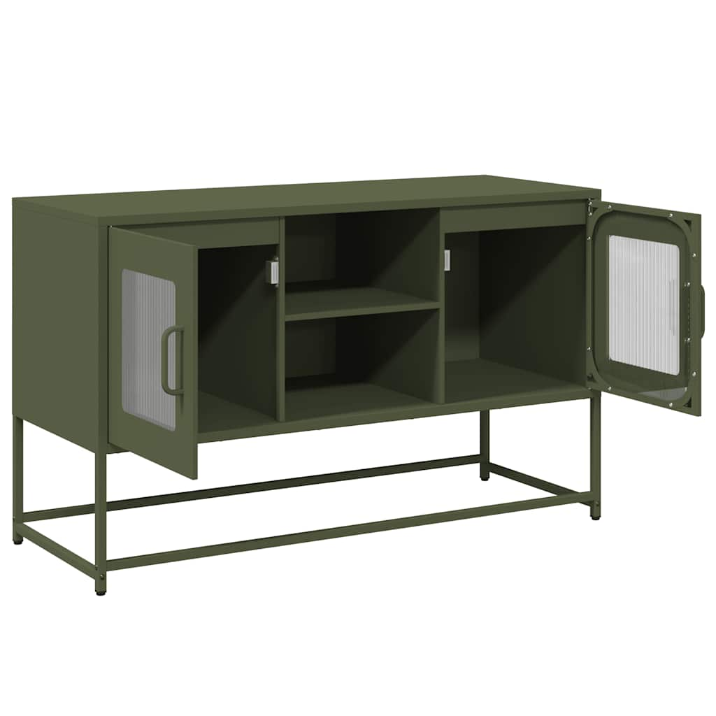 TV-Schrank Olivgrün 100,5x39x60,5 cm Stahl