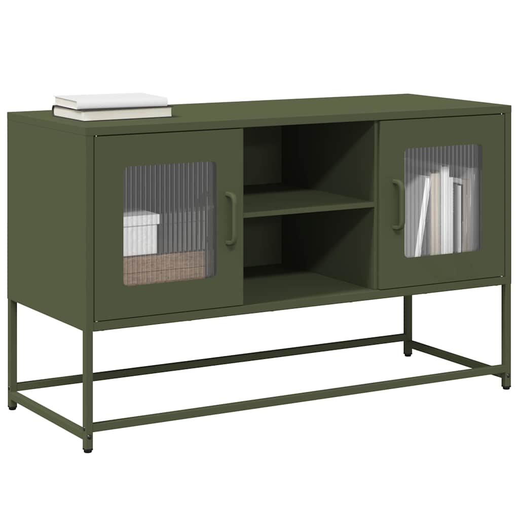 TV-Schrank Olivgrün 100,5x39x60,5 cm Stahl