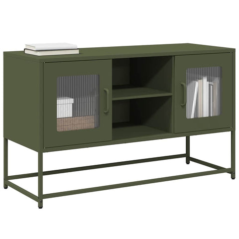 TV-Schrank Olivgrün 100,5x39x60,5 cm Stahl