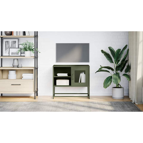 TV-Schrank Olivgrün 68x39x60,5 cm Stahl