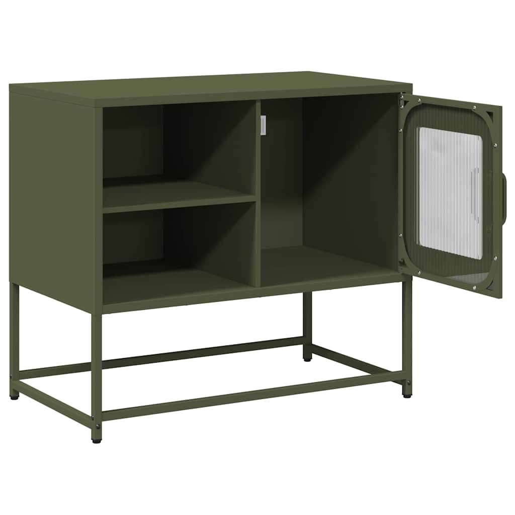 TV-Schrank Olivgrün 68x39x60,5 cm Stahl