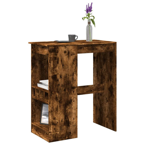 Bartisch mit Regal Räuchereiche 90x47,5x103,5 cm Holzwerkstoff