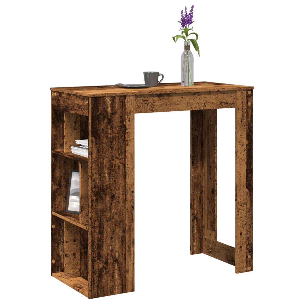 Bartisch mit Regal Altholz-Optik 102x50x103,5 cm Holzwerkstoff