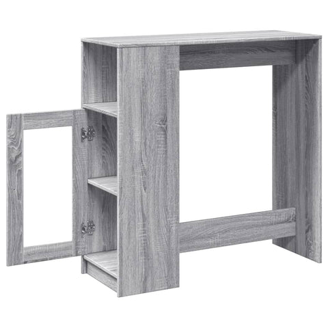 Bartisch mit Regal Grau Sonoma 101x40x103,5 cm Holzwerkstoff