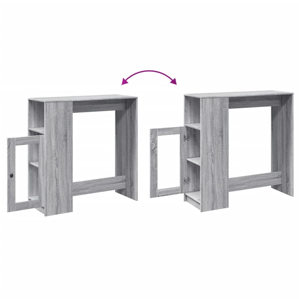 Bartisch mit Regal Grau Sonoma 101x40x103,5 cm Holzwerkstoff