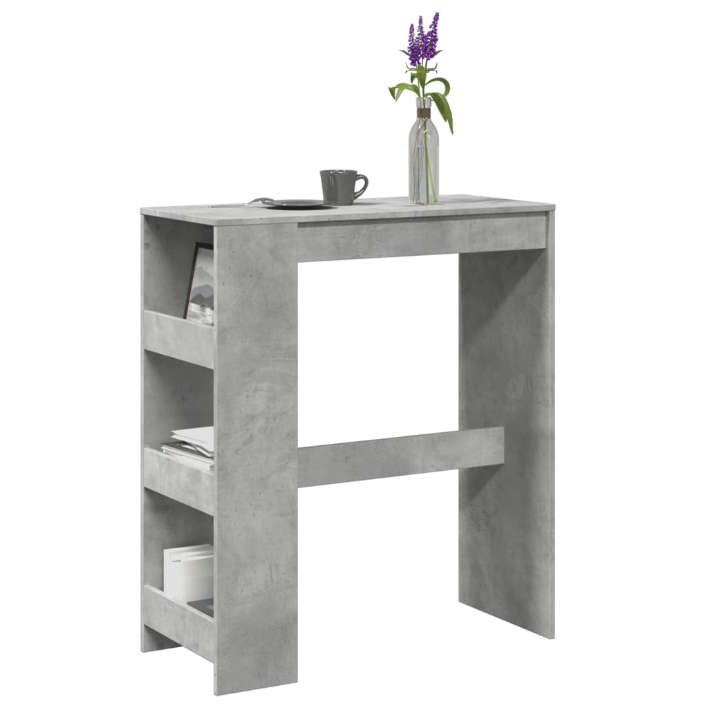 Bartisch mit Regal Betongrau 90x40x103,5 cm Holzwerkstoff