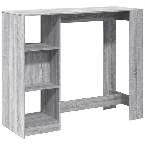 Bartisch mit Regal Grau Sonoma 124x46x103,5 cm Holzwerkstoff