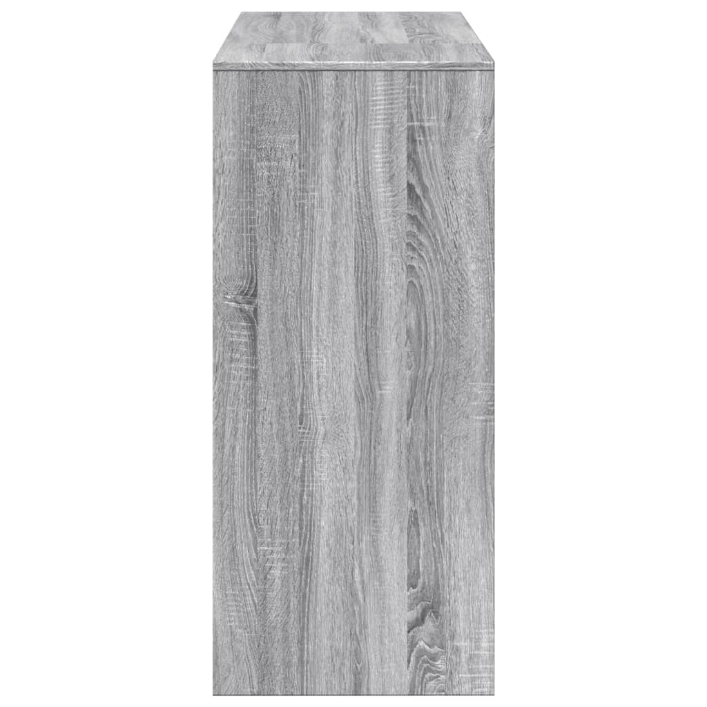 Bartisch mit Regal Grau Sonoma 124x46x103,5 cm Holzwerkstoff