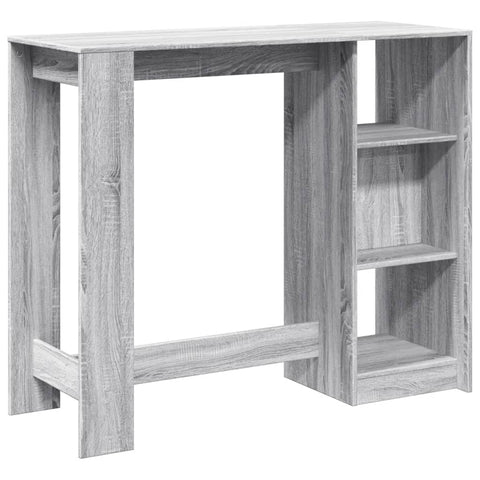 Bartisch mit Regal Grau Sonoma 124x46x103,5 cm Holzwerkstoff