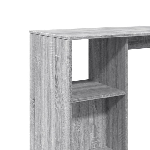 Bartisch mit Regal Grau Sonoma 124x46x103,5 cm Holzwerkstoff