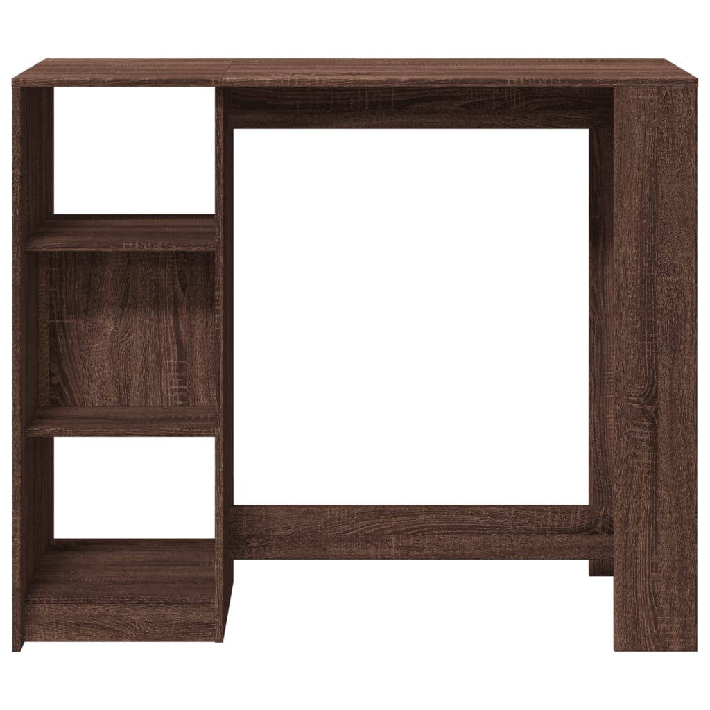 Bartisch mit Regal Braun Eiche 124x46x103,5 cm Holzwerkstoff