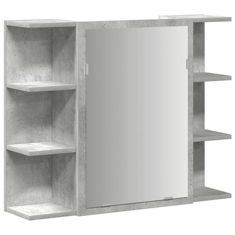 Bad-Spiegelschrank Betongrau 80x20,5x64 cm Holzwerkstoff