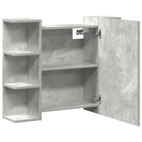 Bad-Spiegelschrank Betongrau 80x20,5x64 cm Holzwerkstoff