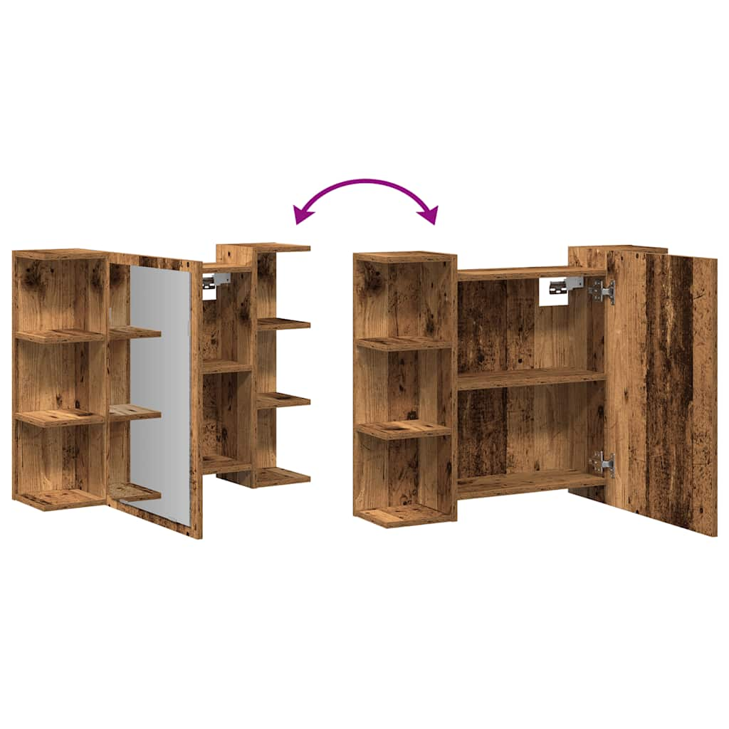 Bad-Spiegelschrank Altholz-Optik 80x20,5x64 cm Holzwerkstoff