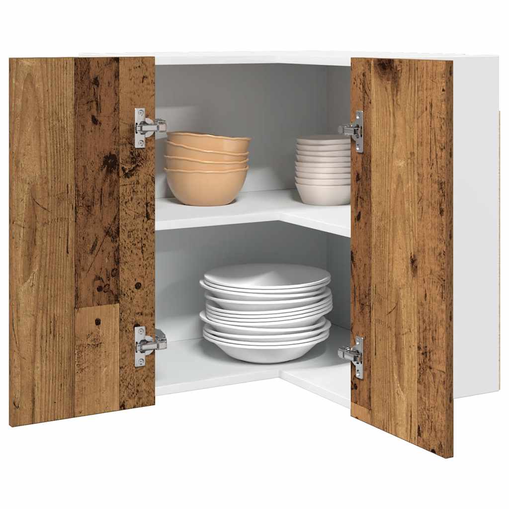 Eck-Hängeschrank Altholz-Optik 57x57x60 cm Holzwerkstoff