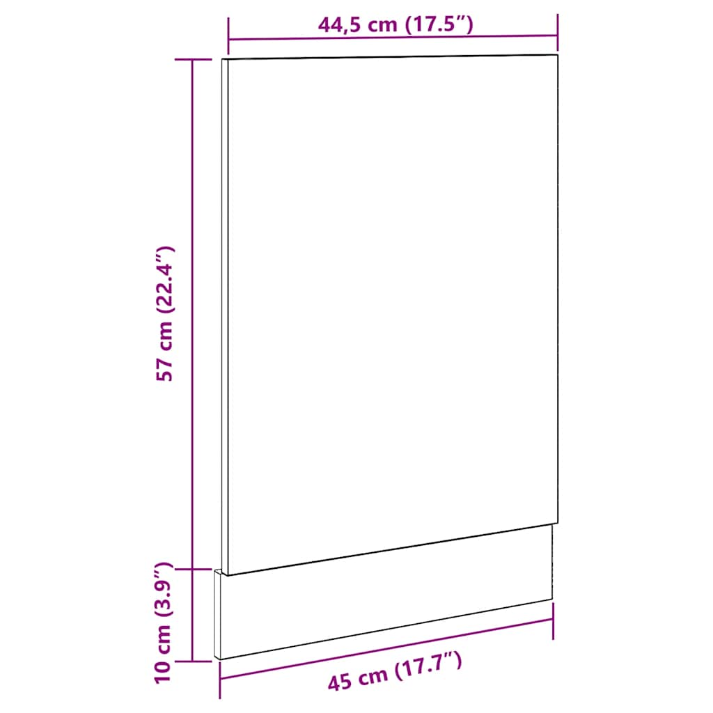 Geschirrspülerblende Altholz-Optik 45x3x67 cm Holzwerkstoff