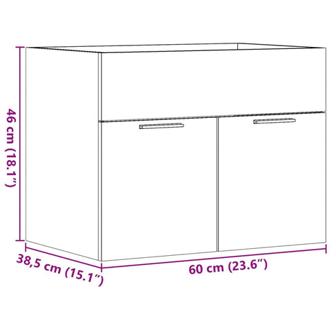 Waschbeckenunterschrank Betongrau 60x38,5x46 cm Holzwerkstoff