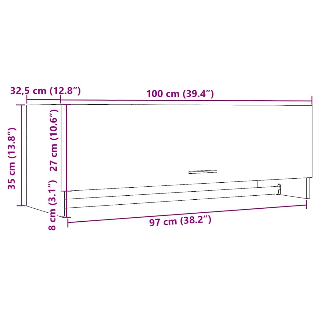 Kleiderschrank Artisan-Eiche 100x32,5x35 cm Holzwerkstoff