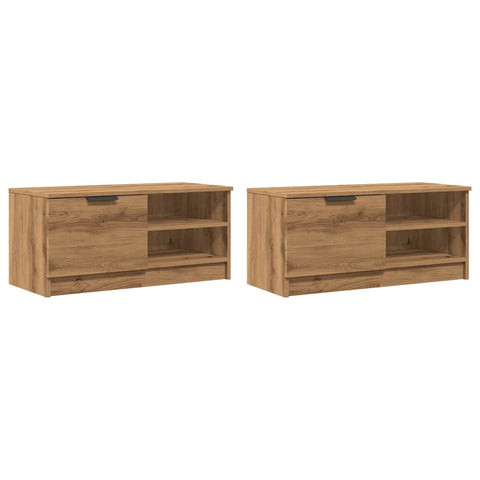 TV-Schränke 2 Stk. Artisan-Eiche 80x35x36,5cm Holzwerkstoff