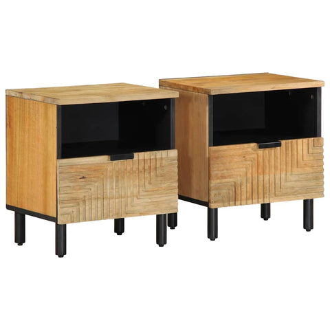 Nachttische 2 Stk. Braun 40x33x46 cm Massivholz Mango