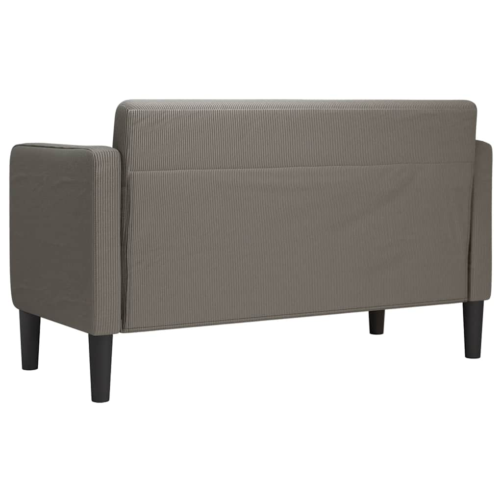 Zweisitzer-Sofa Hellgrau 109 cm Cordstoff