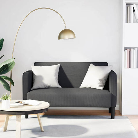 Zweisitzer-Sofa Dunkelgrau 109 cm Cordstoff