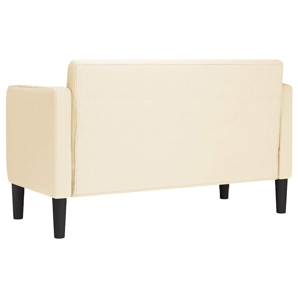 Zweisitzer-Sofa Creme 109 cm Cordstoff