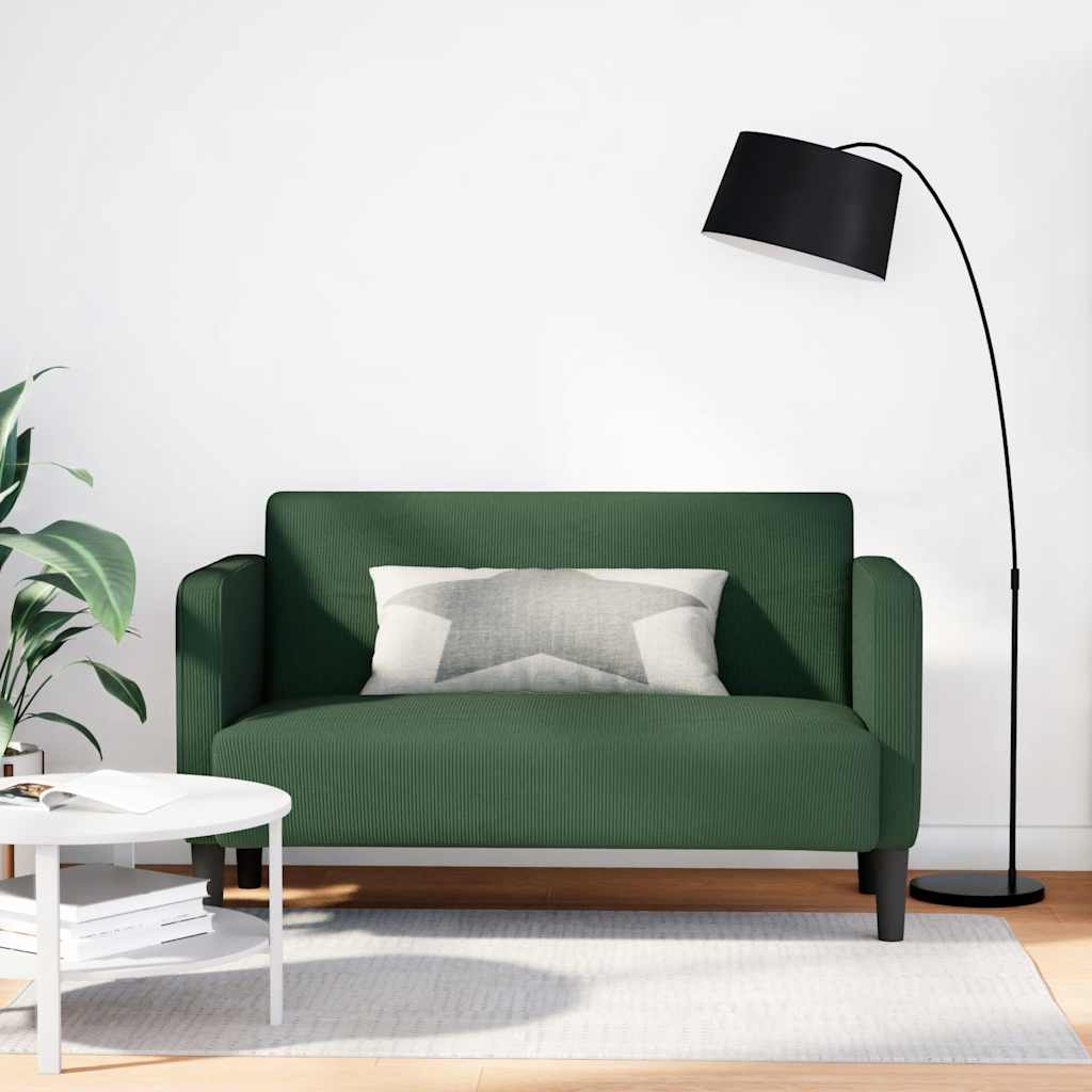 Zweisitzer-Sofa Dschungelgrün 109 cm Cordstoff