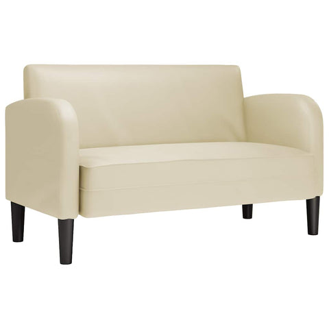 Zweisitzer-Sofa Creme 110 cm Kunstleder