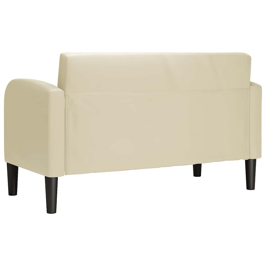 Zweisitzer-Sofa Creme 110 cm Kunstleder