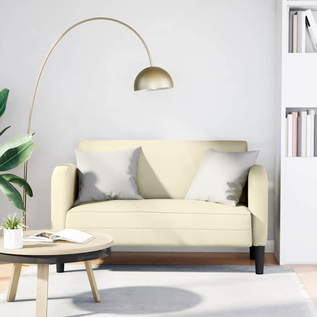 Zweisitzer-Sofa Creme 110 cm Kunstleder