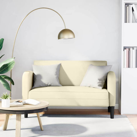 Zweisitzer-Sofa Creme 110 cm Kunstleder