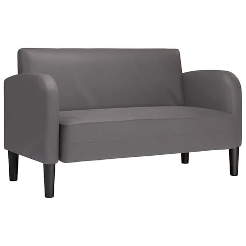 Zweisitzer-Sofa Grau 110 cm Kunstleder