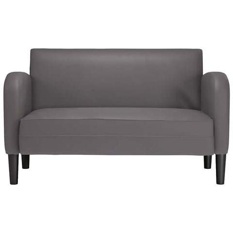 Zweisitzer-Sofa Grau 110 cm Kunstleder