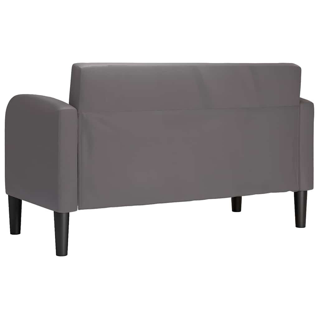 Zweisitzer-Sofa Grau 110 cm Kunstleder