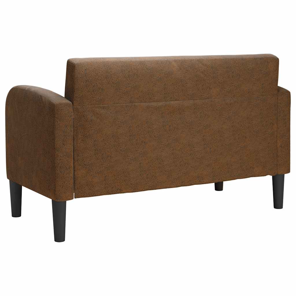 Zweisitzer-Sofa Braun 110 cm Kunstleder