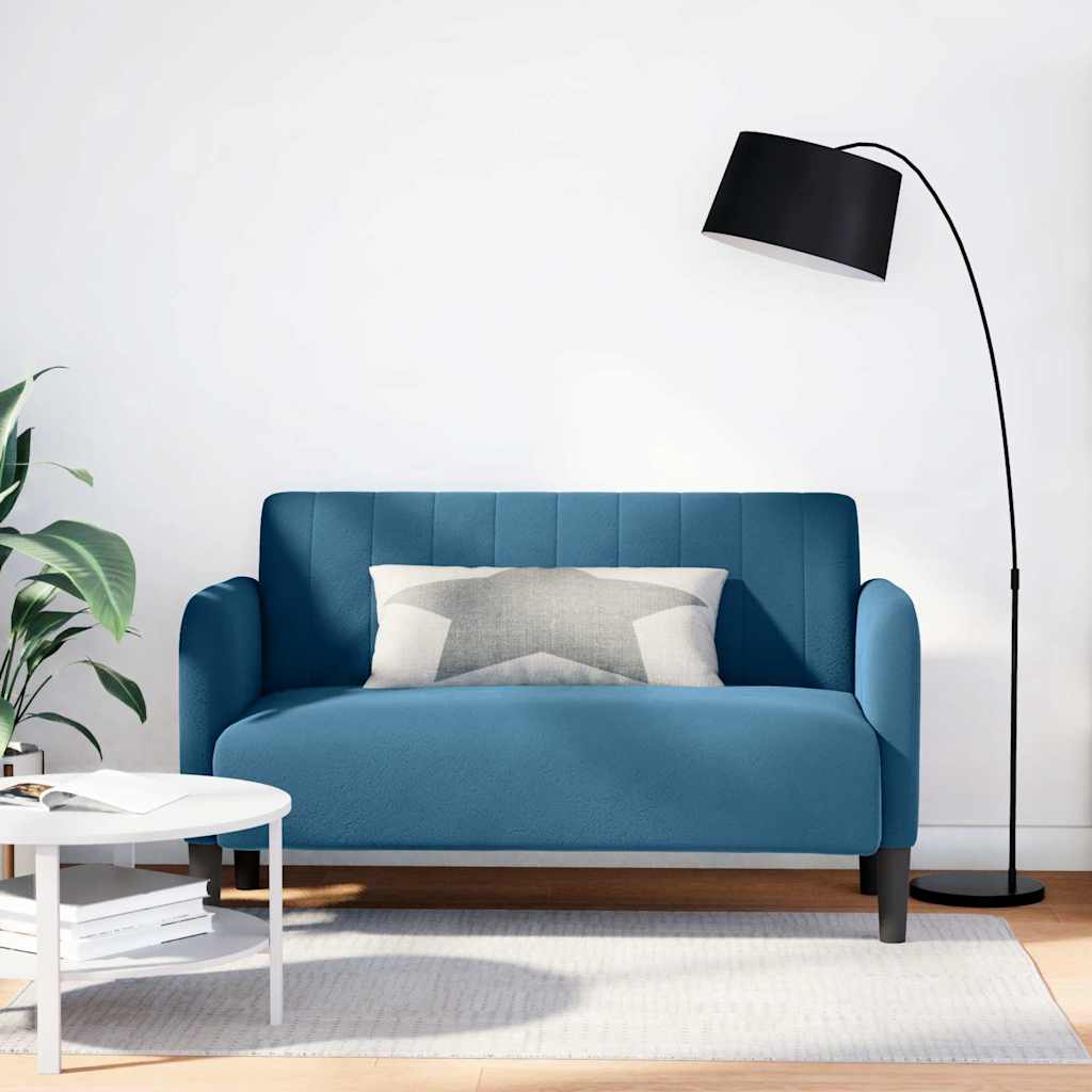 Zweisitzer-Sofa Blau 109 cm Samt