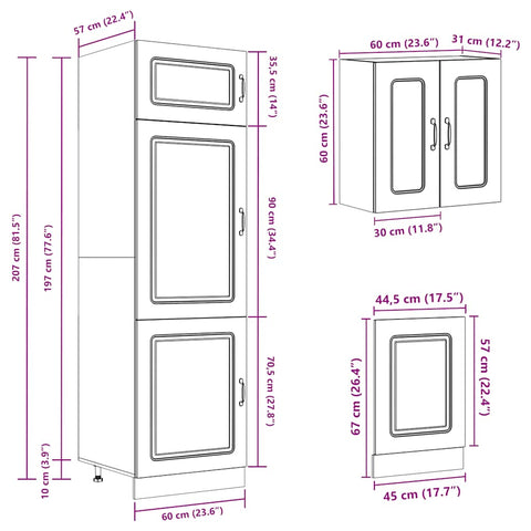 8-tlg. Küchenschrank-Set Kalmar Artisan-Eiche Holzwerkstoff